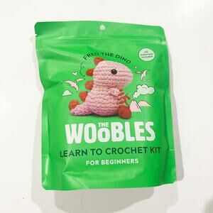 The Woobles Pink Fred the Dino Crochet Kit & Hook For Beginners Yarn Craft NEW
